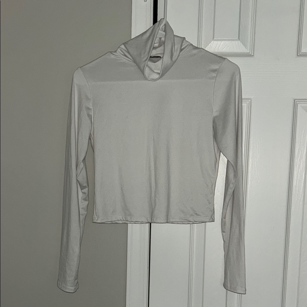 Olivia Rae Cream Long Sleeve Fitted Crop top